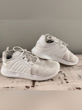Adidas Originals X_PLR Triple White Mesh Sneakers Kids Size 3.5 Youth EU 35